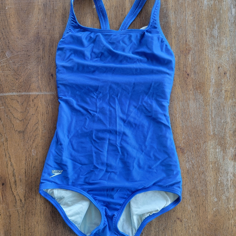 Women's Blue Speedo One-Piece Swimsuit - Size 10